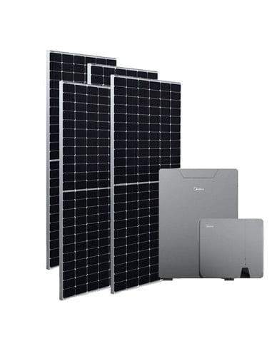 Kit fotovoltaico da 3 kW composto da Inverter Ibrido MIDEA MHELIOS FLEX-A da 6 KW e pacco batteria da 5kWh MIDEA + nº7 pannel...