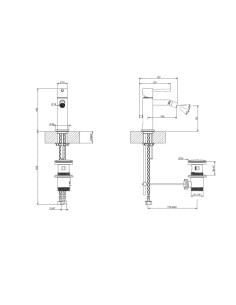 Gessi VIA TORTONA miscelatore bidet, con scarico e flessibili di collegamento, finitura black 18607/299 - Climaway 2