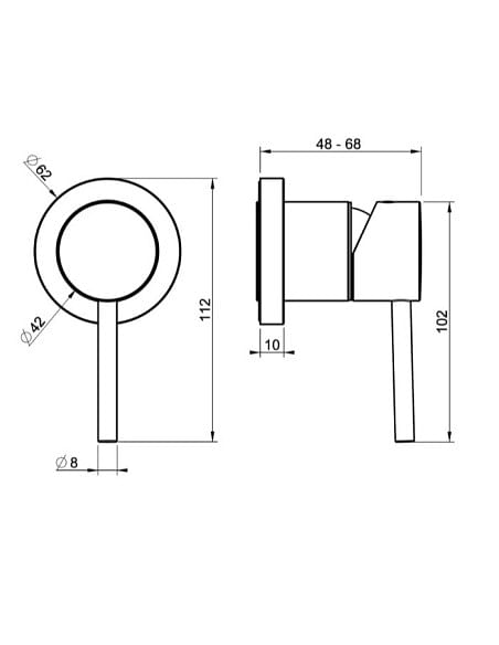 Miscelatore Gessi parte esterna + interna incasso doccia a 1 via 19709-38212/031 - Climaway