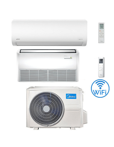 Climatizzatore Condizionatore Midea Xtreme Wifi + Pavimento/Soffitto R32 Dual Split 9000 + 18000 BTU con U.E. M3OA-27HFN8-Q I...