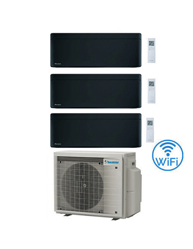Climatizzatore GARANZIA ITALIA Daikin Stylish Black WiFi Trial Split Inverter 9000 + 9000 + 12000 BTU con U.E. 3MXM68A9 Class...