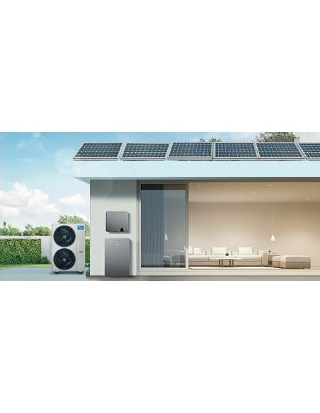 Kit fotovoltaico da 6 kW composto da Inverter Ibrido MIDEA MHELIOS FLEX-A da 6 KW e pacco batteria da 30kWh MIDEA + nº14 pann...