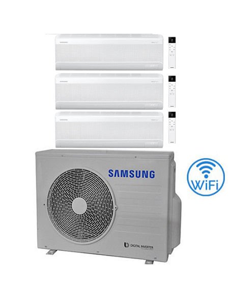 Climatizzatore Condizionatore Samsung Windfree Elite S2 R32 Wifi Trial Split Inverter 7000 + 7000 + 9000 BTU con U.E. AJ052TX...