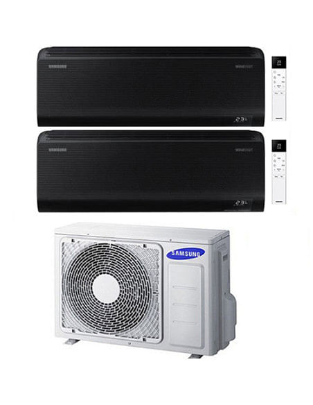 Climatizzatore Condizionatore Samsung Windfree BLACK R32 Wifi Dual Split Inverter 7000 + 12000 BTU con U.E. AJ040TXJ2KG/EU NO...