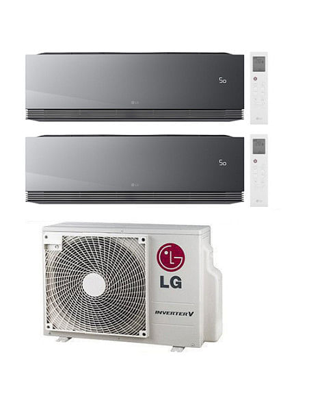 Climatizzatore Condizionatore LG Artcool Mirror AI Air R32 Wifi Dual Split inverter 9000 + 9000 BTU con U.E. MU2R15 Classe A+...
