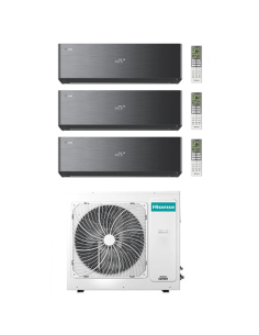 Climatizzatore Condizionatore Hisense Energy Pro X BLACK Wifi R32 Trial Split Inverter 9000 + 9000 + 9000 BTU con U.E. 3AMW62... 2