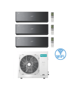 Climatizzatore Condizionatore Hisense Energy Pro X BLACK Wifi R32 Trial Split Inverter 9000 + 9000 + 9000 BTU con U.E. 3AMW62...