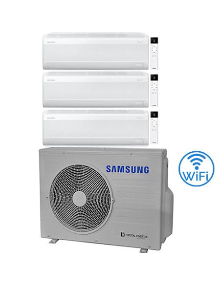 Climatizzatore Condizionatore Samsung Windfree Avant S2 R32 Wifi Trial Split Inverter 7000 + 7000 + 7000 BTU con U.E. AJ052TX...