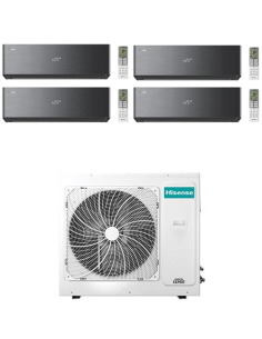 Climatizzatore Condizionatore Hisense Energy Pro X BLACK Wifi R32 Quadri Split Inverter 9000 + 9000 + 9000 + 18000 BTU con U.... 2