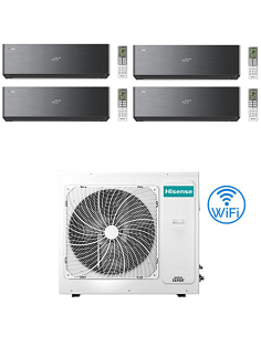 Climatizzatore Condizionatore Hisense Energy Pro X BLACK Wifi R32 Quadri Split Inverter 9000 + 9000 + 9000 + 18000 BTU con U....