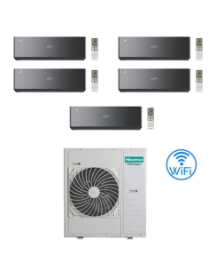 Climatizzatore Condizionatore Hisense Energy Pro X BLACK Wifi R32 Penta Split Inverter 9000 + 9000 + 9000 + 9000 + 9000 BTU c...