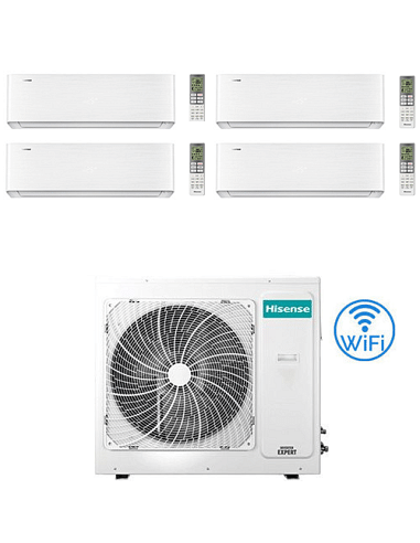 Climatizzatore Condizionatore Hisense Energy Pro X Wifi R32 Quadri Split Inverter 9000 + 9000 + 9000 + 9000 BTU con U.E. 4AMW...