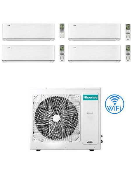 Climatizzatore Condizionatore Hisense Energy Pro X Wifi R32 Quadri Split Inverter 9000 + 9000 + 9000 + 9000 BTU con U.E. 4AMW...