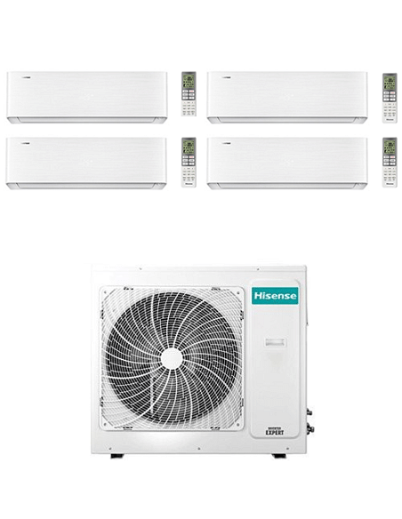 Climatizzatore Condizionatore Hisense Energy Pro X Wifi R32 Quadri Split Inverter 9000 + 9000 + 9000 + 12000 BTU con U.E. 4AM...