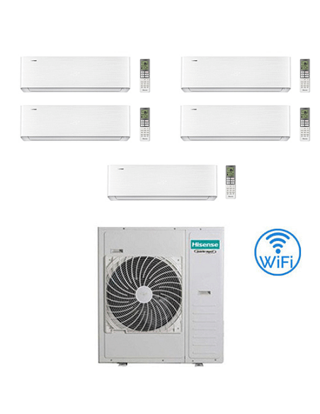 Climatizzatore Condizionatore Hisense Energy Pro X Wifi R32 Penta Split Inverter 9000 + 9000 + 9000 + 9000 + 12000 BTU con U....