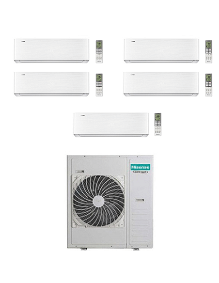 Climatizzatore Condizionatore Hisense Energy Pro X Wifi R32 Penta Split Inverter 9000 + 9000 + 9000 + 12000 + 12000 BTU con U...