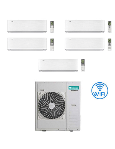 Climatizzatore Condizionatore Hisense Energy Pro X Wifi R32 Penta Split Inverter 9000 + 9000 + 12000 + 12000 + 12000 BTU con ...