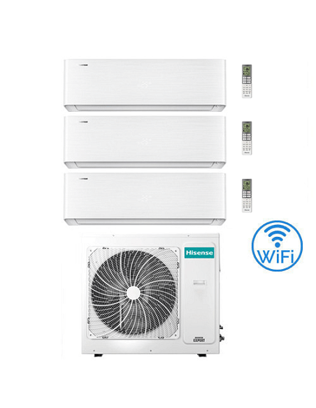 Climatizzatore Condizionatore Hisense Energy Pro X Wifi R32 Trial Split Inverter 9000 + 9000 + 12000 BTU con U.E. 3AMW72U4RJC...