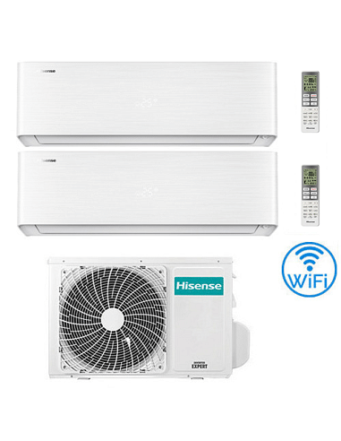 Climatizzatore Condizionatore Hisense Energy Pro X con Wifi R32 Dual Split Inverter 9000 + 9000 BTU con U.E. 2AMW35U4RGC Clas...
