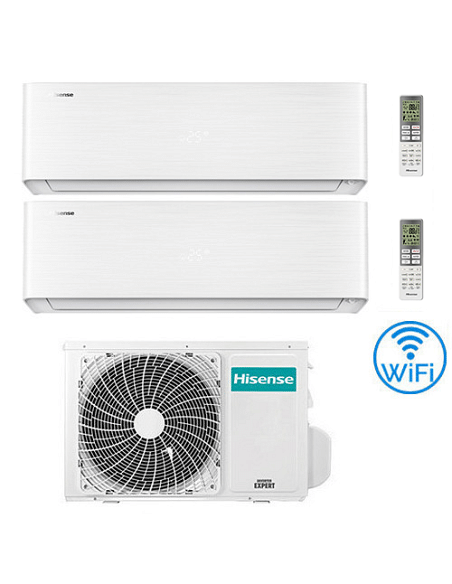 Climatizzatore Condizionatore Hisense Energy Pro X con Wifi R32 Dual Split Inverter 9000 + 9000 BTU con U.E. 2AMW35U4RGC Clas...