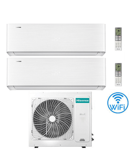 Climatizzatore Condizionatore Hisense Energy Pro X con Wifi R32 Dual Split Inverter 12000 + 18000 BTU con U.E. 3AMW72U4RJC Cl...