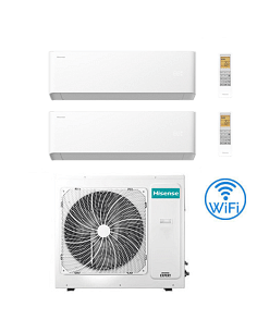 Climatizzatore Condizionatore Hisense Uni HB Wifi R32 Dual Split Inverter 7000 + 18000 BTU con U.E. 3AMW52U4RJC Classe A++/A+...
