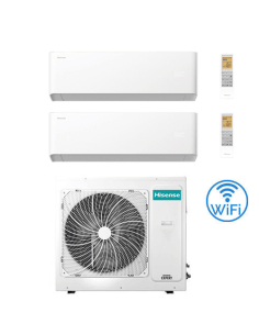 Climatizzatore Condizionatore Hisense Uni HB Wifi R32 Dual Split Inverter 9000 + 12000 BTU con U.E. 3AMW62U4RJC Classe A++/A+...