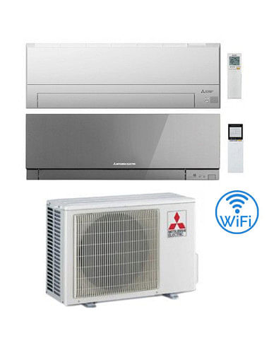 Climatizzatore Condizionatore Mitsubishi MSZ-BT + Kirigamine Zen Wifi Argento Dual Split Inverter 9000 + 12000 BTU con U.E. M...