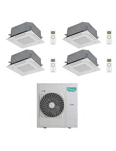 Climatizzatore Condizionatore Hisense Cassetta 4 vie R32 Quadri Split Inverter 9000 + 12000 + 12000 + 12000 BTU con U.E. 5AMW...