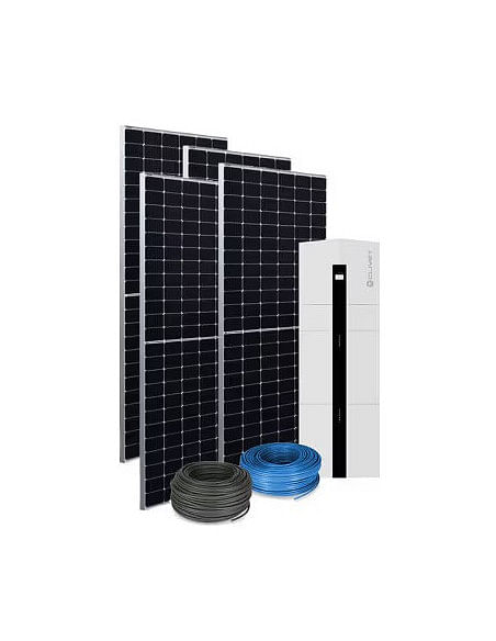 Kit fotovoltaico da 4 kW composto da Inverter Ibrido e pacco batteria da 10kWh Clivet + nº10 pannelli X-HALF CUT N-TYPE Serie...