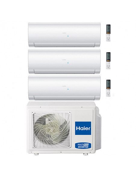 Climatizzatore Condizionatore Haier Ies R32 Trial Split Inverter 7000 + 7000 + 18000 BTU con U.E. 3U70S2SR2FA Classe A++/A+ -...