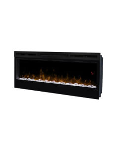 Caminetto elettrico a led da incasso con vetro MaisonFire serie Thera con ciottoli di vetro - Riscaldamento attivabile : 1,2 ...