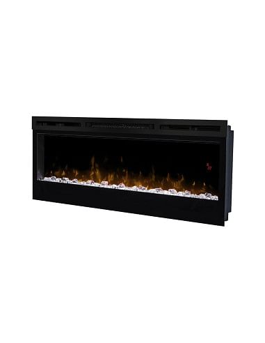 Caminetto elettrico a led da incasso con vetro MaisonFire serie Thera con ciottoli di vetro - Riscaldamento attivabile : 1,2 ...