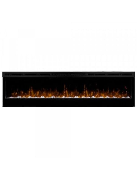 Caminetto elettrico a led da incasso con vetro MaisonFire serie Thera Grande con ciottoli di vetro - Riscaldamento attivabile...