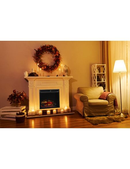 Caminetto elettrico a led da incasso con vetro MaisonFire serie Infire 58 - Riscaldamento : max 1,5 Kw - Climaway