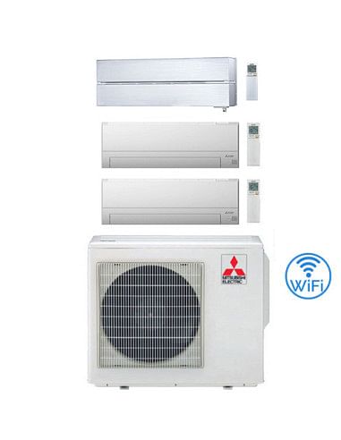 Climatizzatore Condizionatore Mitsubishi Kirigamine Style + MSZ-BT Wifi R32 Trial Split Inverter 7000 + 7000 + 9000 BTU con U...