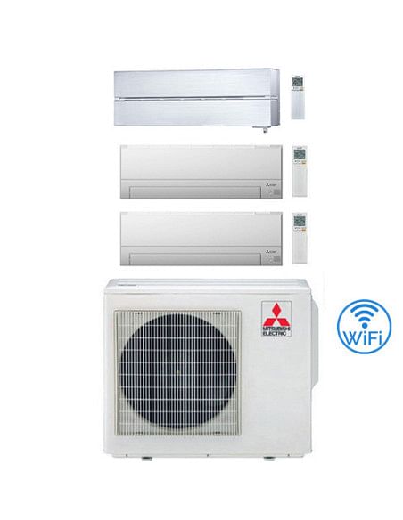 Climatizzatore Condizionatore Mitsubishi Kirigamine Style + MSZ-BT Wifi R32 Trial Split Inverter 7000 + 7000 + 9000 BTU con U...