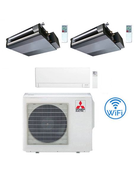 Climatizzatore Condizionatore Mitsubishi Canalizzabile + MSZ-AY R32 SEZ-M DA Trial Split Inverter 9000 + 9000 + 9000 BTU con ...