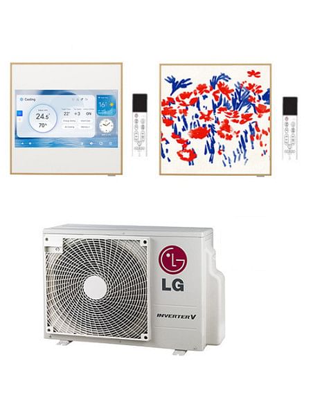 Climatizzatore Condizionatore LG Artcool Gallery PHOTO + Artcool Gallery LCD R32 Dual Split Inverter 9000 + 9000 BTU con U.E....