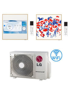 Climatizzatore Condizionatore LG Artcool Gallery PHOTO + Artcool Gallery LCD R32 Dual Split Inverter 9000 + 9000 BTU con U.E....