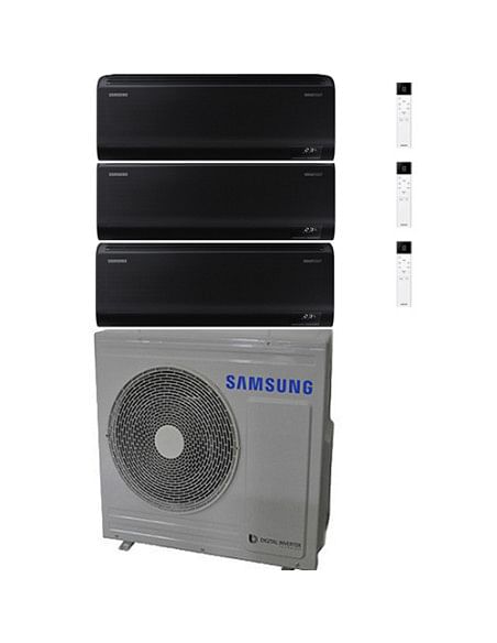 Climatizzatore Condizionatore Samsung Windfree BLACK R32 Wifi Trial Split Inverter 12000 + 12000 + 12000 BTU con U.E. AJ080TX...