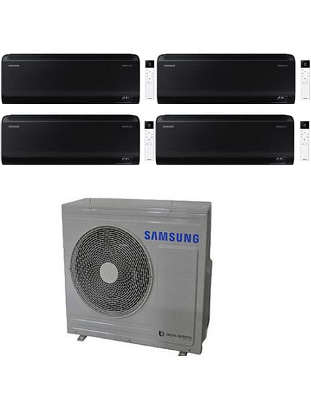 Climatizzatore Condizionatore Samsung Windfree BLACK R32 Wifi Quadri Split Inverter 7000 + 7000 + 7000 + 7000 BTU con U.E. AJ...
