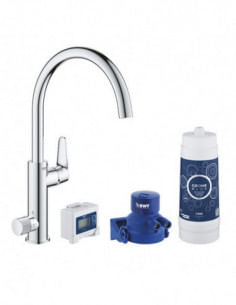 Grohe Blue Pure BauCurve miscelatore monocomando per lavello con sistema filtrante dell'acqua bocca a C 30385000 - Climaway