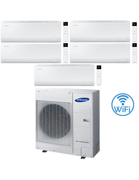Climatizzatore Condizionatore Samsung CEBU S2 R32 Wifi Penta Split Inverter 9000 + 9000 + 12000 + 12000 + 12000 BTU con U.E. ...