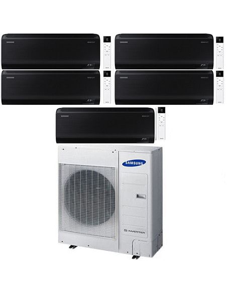Climatizzatore Condizionatore Samsung WINDFREE BLACK R32 Wifi Penta Split Inverter 7000 + 9000 + 9000 + 12000 + 12000 BTU con...