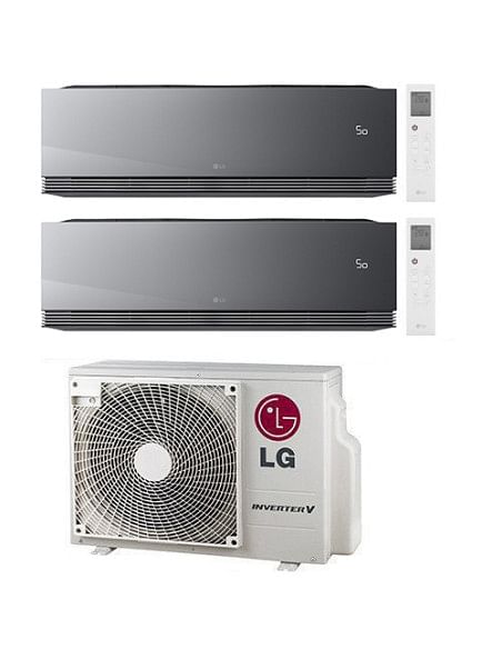 Climatizzatore Condizionatore LG Artcool Mirror AI Air R32 Wifi Dual Split inverter 9000 + 12000 BTU con U.E. MU2R15 Classe A...
