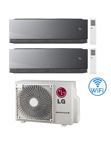 Climatizzatore Condizionatore LG Artcool Mirror AI Air R32 Wifi Dual Split inverter 9000 + 12000 BTU con U.E. MU2R15 Classe A...