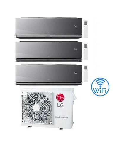 Climatizzatore Condizionatore LG Artcool Mirror AI Air R32 Wifi Trial Split inverter 9000 + 9000 + 9000 BTU con U.E. MU3R19 C...