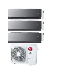 Climatizzatore Condizionatore LG Artcool Mirror AI Air R32 Wifi Trial Split inverter 9000 + 9000 + 12000 BTU con U.E. MU3R19 ... 2