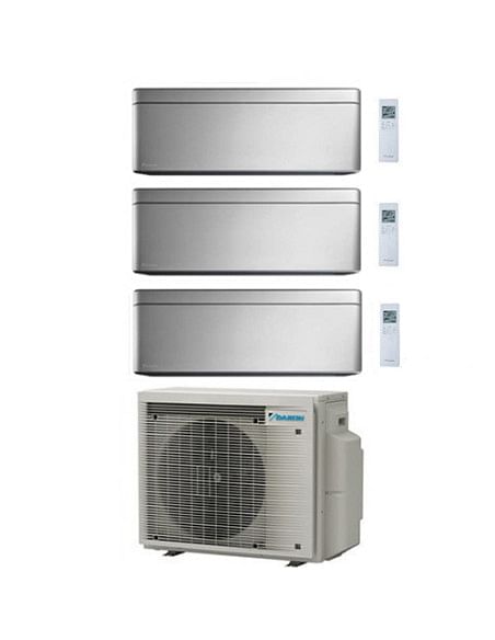Climatizzatore GARANZIA ITALIA Daikin Stylish Silver WiFi Trial Split Inverter 9000 + 12000 + 12000 BTU con U.E. 3MXM68A9 Cla...